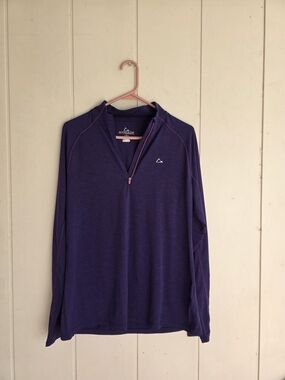 Paradox Womens Merino wool blend 1/4 Zip Base layer Top purple XL
